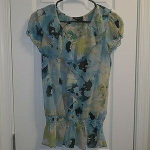 Sheer floral blouse